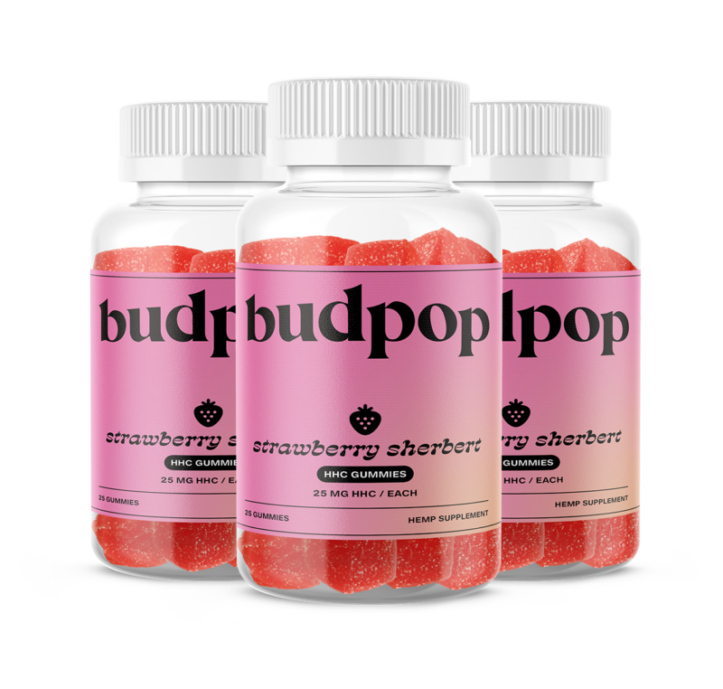 Strawberry Sherbert HHC Gummies | BudPop