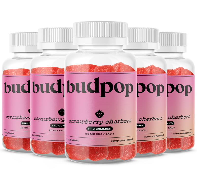 Strawberry Sherbert HHC Gummies | BudPop