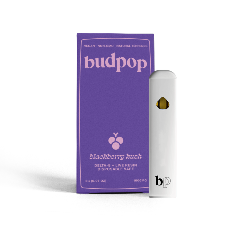 Delta 8 + Live Resin 2g Disposables (1600 mg) - Blackberry Kush | BudPop