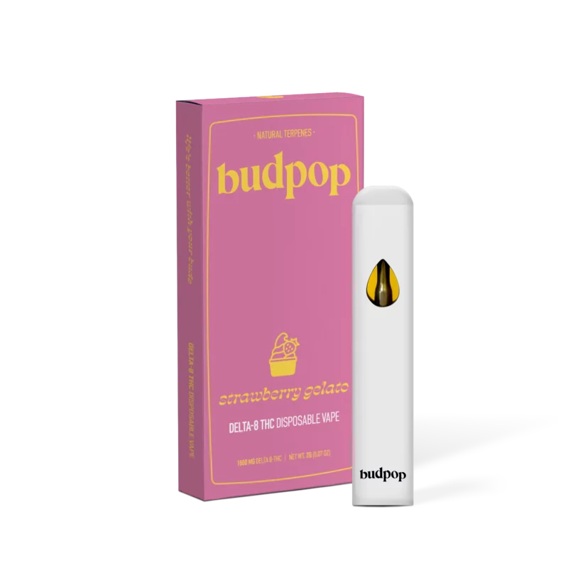 Delta 8 Disposable Vape Pen - Strawberry Gelato | BudPop