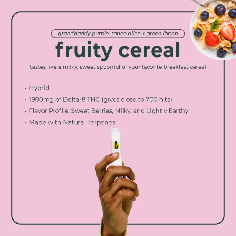 Delta 8 Disposable Vape Pen - Fruity Cereal | BudPop