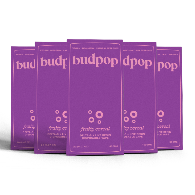 Delta 8 + Live Resin 2g Disposables (1600 mg) - Fruity Cereal | BudPop