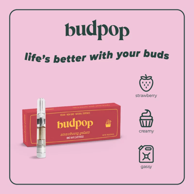 HHC Vape Cartridges Strawberry Gelato | BudPop