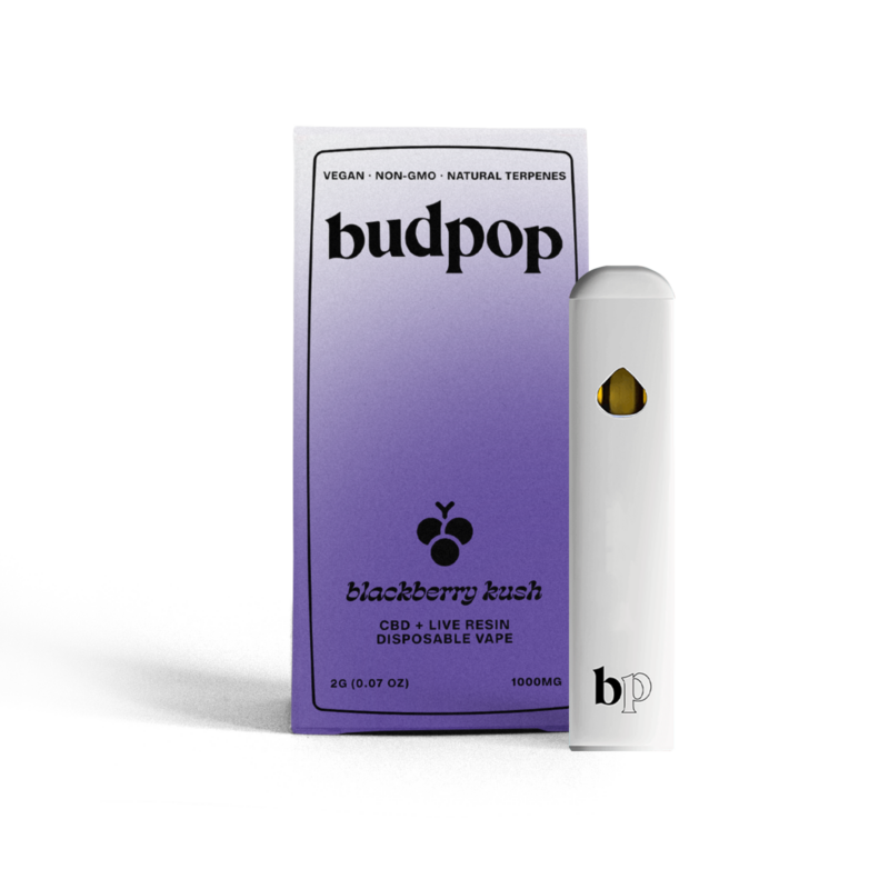 CBD Broad Spectrum + Live Resin 2G Disposables (1000 mg) - Blackberry Kush | BudPop