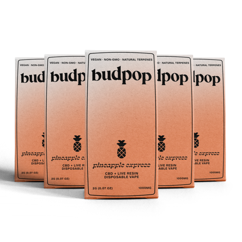 CBD Broad Spectrum + Live Resin 2G Disposables (1000 mg) - Pineapple Express | BudPop