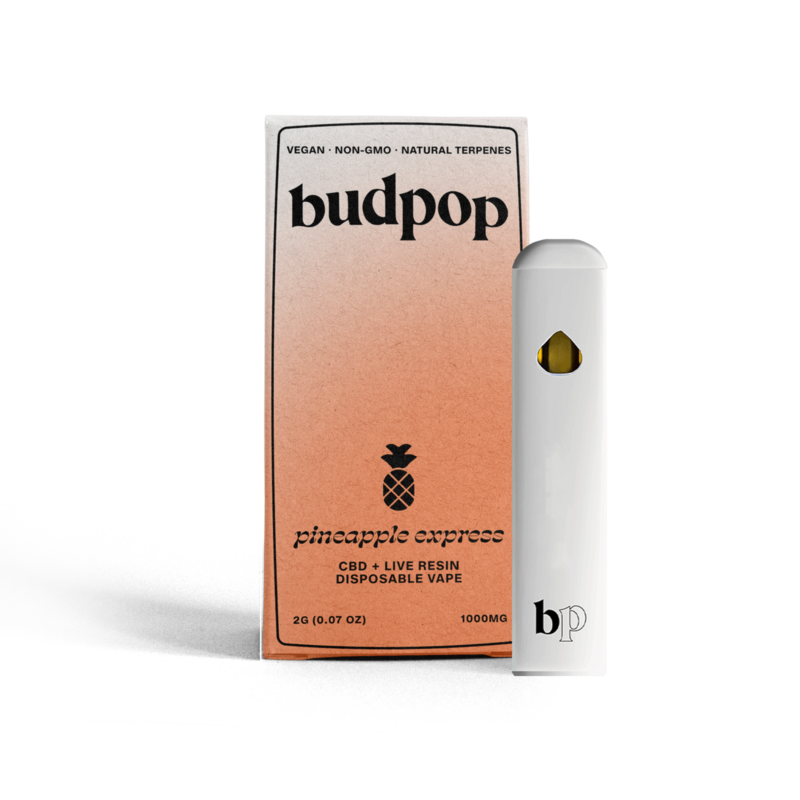 CBD Broad Spectrum + Live Resin 2G Disposables (1000 mg) - Pineapple Express | BudPop